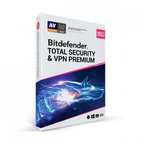 BITDEFENDER TOTAL SECURITY & VPN PREMIUM 2023 - Licenca - 3 uređaja - 1 Godina